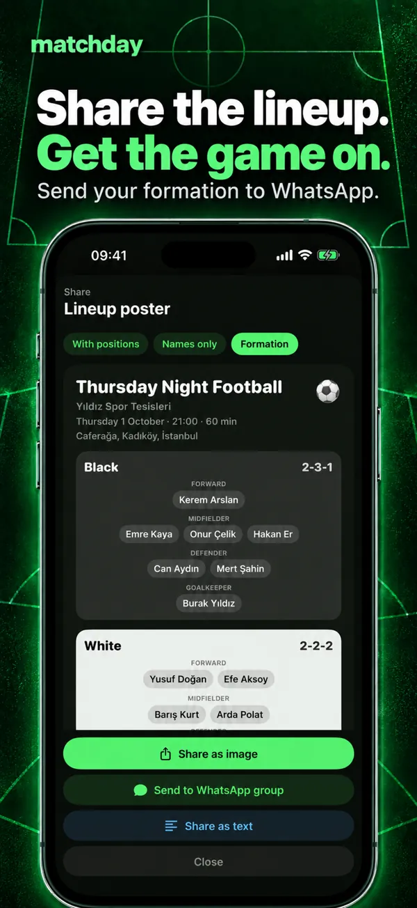 Drop the lineup in the group chat