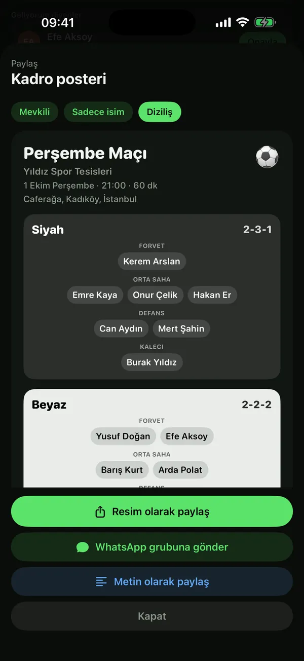 Diziliş paylaş