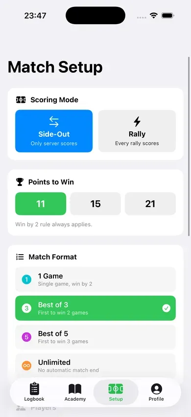 Side-out or rally, pick one