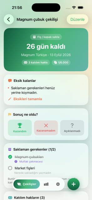 Saklaman gerekenler listesi